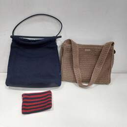 2-The Sak Crochet Shoulder Bags and 1 Change Purse
