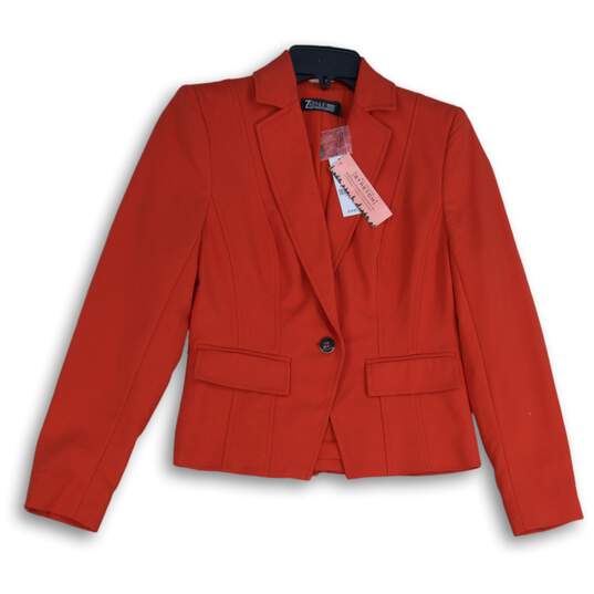 NWT 7th Avenue New York & Company Design Studio Womens Red One Button Blazer 0 image number 1