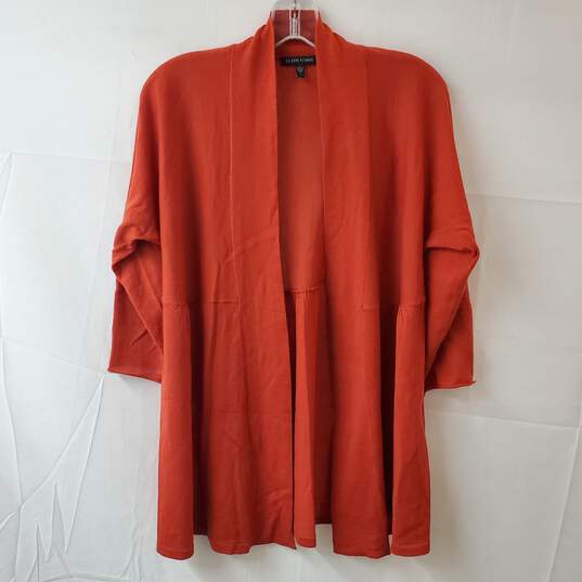 Eileen Fisher Orange Wool Cardigan Size S image number 1