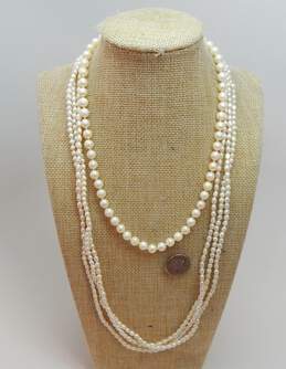 14K Gold Pearl Necklaces 55g alternative image