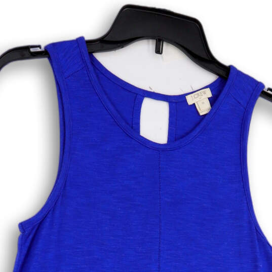 Womens Blue Back Key Hole Round Neck Sleeveless Pullover Tank Top Size XS image number 3