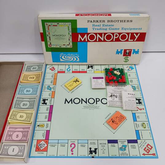 Vintage Parker Brothers Inc. Monopoly Real Estate Board Game IOB image number 1
