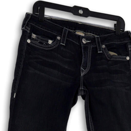 Womens Blue Dark Wash Denim Pockets Stretch Straight Leg Jeans Size 30 image number 3