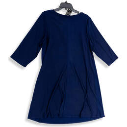 NWT Womens Blue Long Sleeve Knee Length Pullover Shift Dress Size 1X alternative image