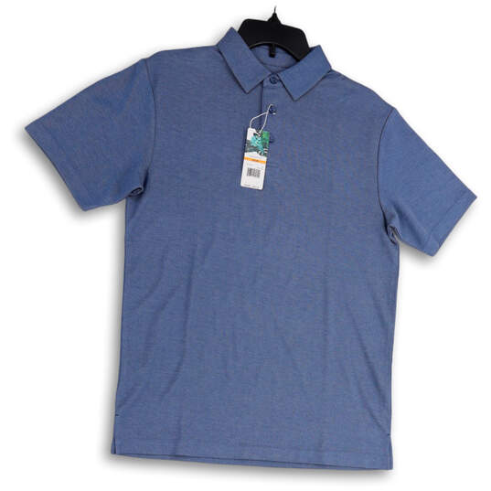 NWT Mens Blue Short Sleeve Regular Fit Spread Collar Polo Shirt Size Small image number 1
