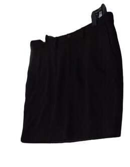 Womens Black Flat Front Slash Pocket Sport Straight Skirt Size 10 alternative image