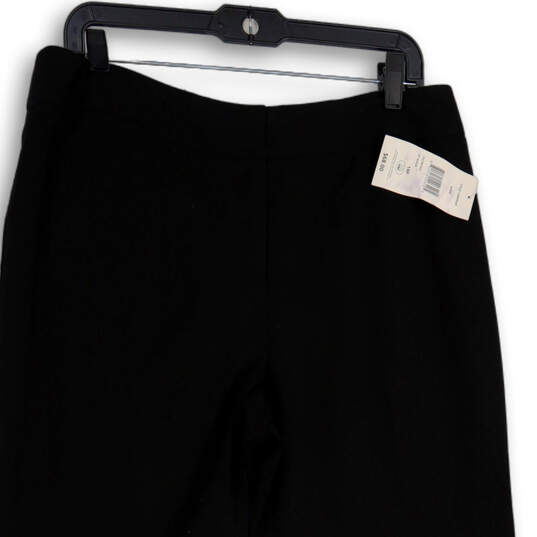 NWT Womens Black Flat Front Straight Leg Regular Fit Dress Pants Size 14P image number 3