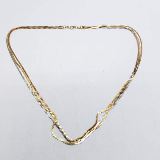 14K Two-Tone S Chain Layered Necklace 8.5g image number 5