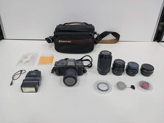 Vintage Pentax P30T Camera w/Case, Lens, Flash, and Accessories image number 1