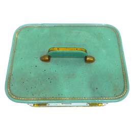 Vintage Green Cosmetic Train Case Luggage Hard Shell Travel Suitcase alternative image
