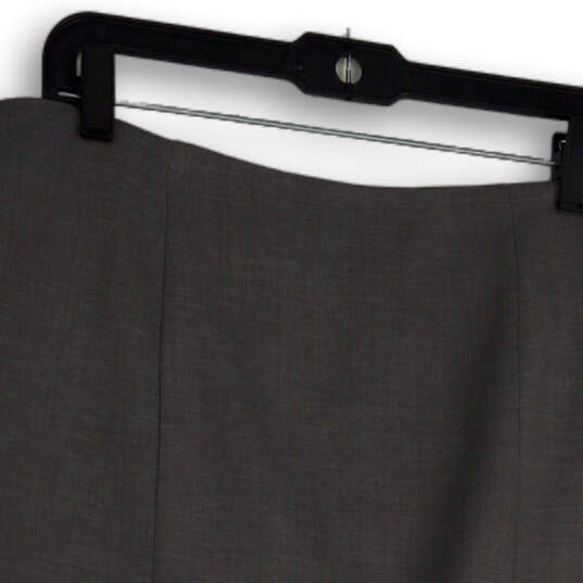 Womens Gray Regular Fit Flat Front Side Zip Straight & Pencil Skirt Size 10 image number 4