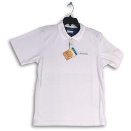 NWT Columbia Mens Omni-Wick White Collared Short Sleeve Polo Shirt Size Medium