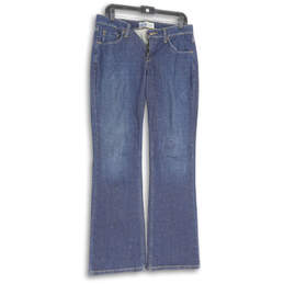 Womens Blue Medium Wash Pockets Low-Rise Denim Boot Cut Jeans Size 8M