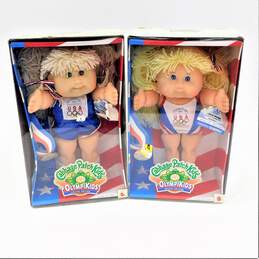 2 1996 Cabbage Patch Kids OlympiKids Special Edition Swimming & Track And Field Dolls IOB