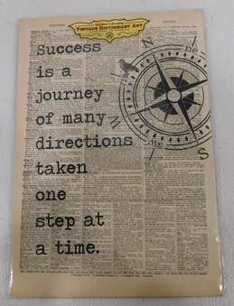 VTG Dictionary Art Plaque Success is a Journey Saying & Compass W/ COA