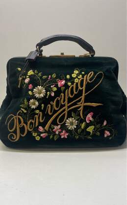 Cesare Pecini Vintage Velvet Bon Voyage Travel Bag Green alternative image