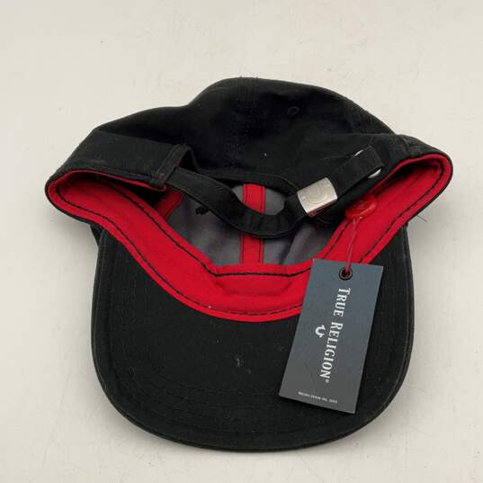 NWT True Religion Mens Black Red Adjustable Baseball Cap One Size image number 2