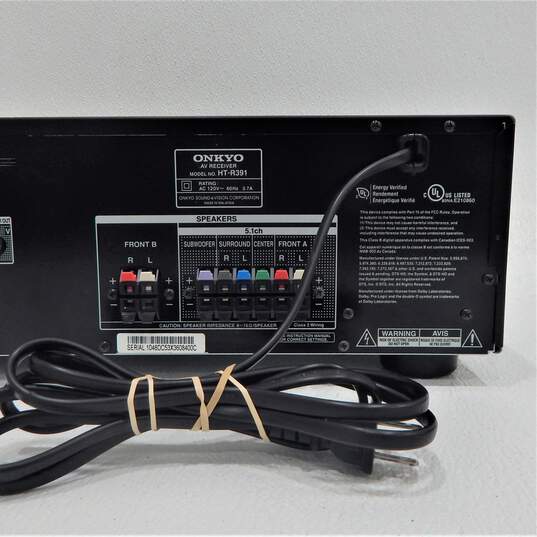 Onkyo Brand HT-R391 Model AV Receiver w/ Power Cable image number 9