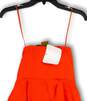 NWT Womens Orange Cascade Ruffle Strapless Layered Short A-Line Dress Sz 2 image number 4