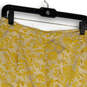 Womens Yellow Floral Elastic Waist Pull-On Straight & Pencil Skirt Size 2 image number 4