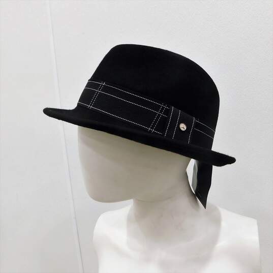 NWT Stetson Mercedes Benz Collection Trilby Hat Black Wool Fedora Size Large image number 1