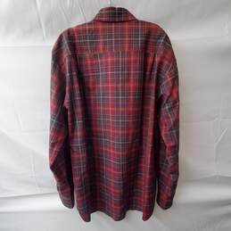 Sir Pendleton Red & Green Plaid Wool Button Up Shirt Size L Long alternative image