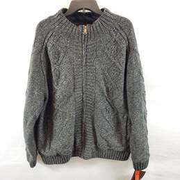 Hawke & Co Men Grey Knitted Fleece Sweater XXL NWT