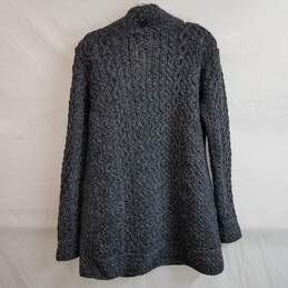 QVC merino wool gray fisherman sweater asymmetrical zip M petite nwt alternative image