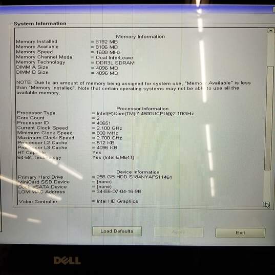 DELL Latitude E7440 14in Laptop Intel i7-4600U CPU 8GB RAM 256GB HDD image number 9