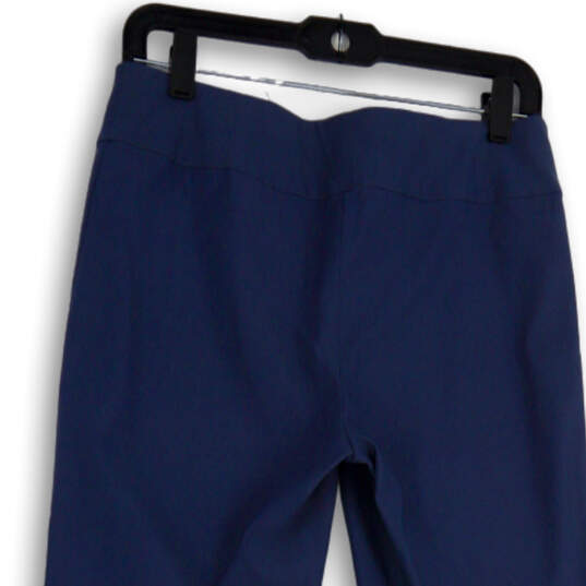 Womens Blue Flat Front Elastic Waist Pull-On Stretch Trouser Pants Size 8P image number 4