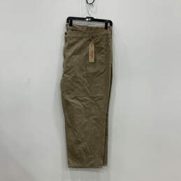 NWT Men Khaki Flat Front Straight Leg 5-Pocket Design Chino Pants 58/30 alternative image