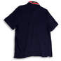 Mens Blue Short Sleeve Collared Button Front Golf Polo Shirt Size Large image number 2