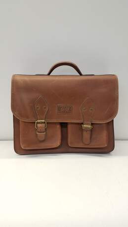 Duluth Trading Bashful Millionaire Leather Messenger Brown Leather Bag