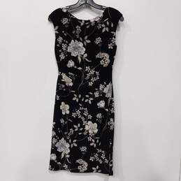 Ralph Lauren Women's Black Floral Print Sleeveless Sheath Dress Size 6 alternative image