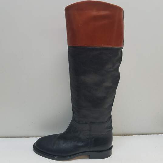 Sesto Meucci Italy Leather Pull On Knee Riding Boots 6.5 B image number 4