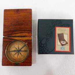 Vintage AUTHENTIC MODELS Lewis & Clark Wooden Compass  Replica