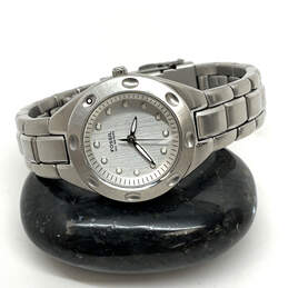 Designer Fossil PR-5115 Silver-Tone Stainless Steel Round Analog Wristwatch
