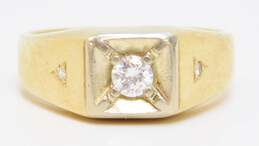 Vintage 10K Yellow Gold 0.26 CTTW Diamond Men's Ring 8.9g alternative image