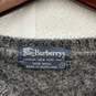 Burberry Womens Gray Fuzzy Crew Neck Long Sleeve Pullover Sweater Size S /COA image number 4