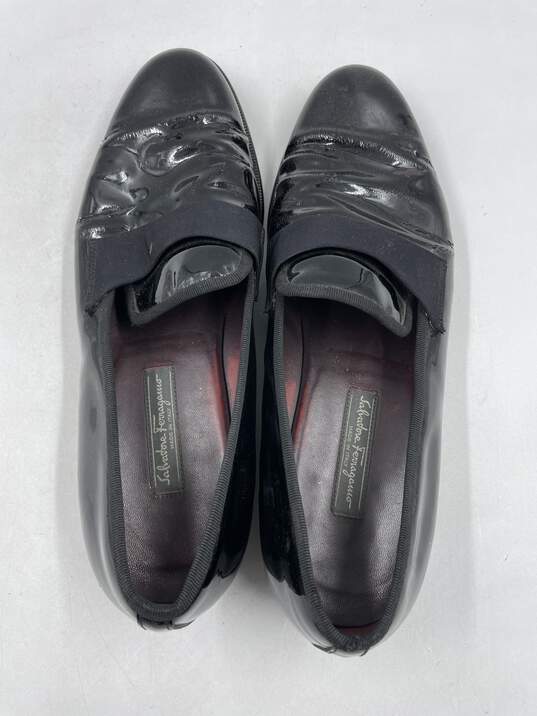 Authentic Vtg Ferragamo Black Formal Loafers M 12D image number 6