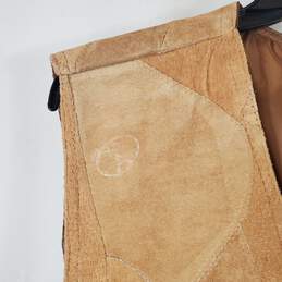 Men's Brown Suede Leather Vest SZ XL alternative image