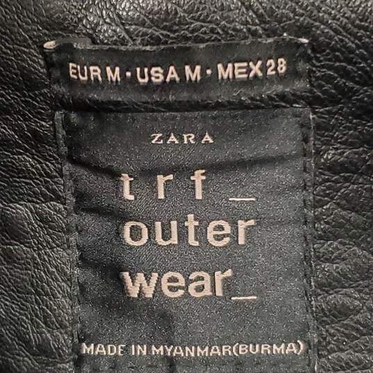 Zara Women Black Zipper Accent Jacket M image number 3