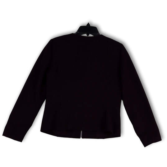 Womens Purple Ruffle Long Sleeve Regular Fit Full-Zip Jacket Size 8P image number 2