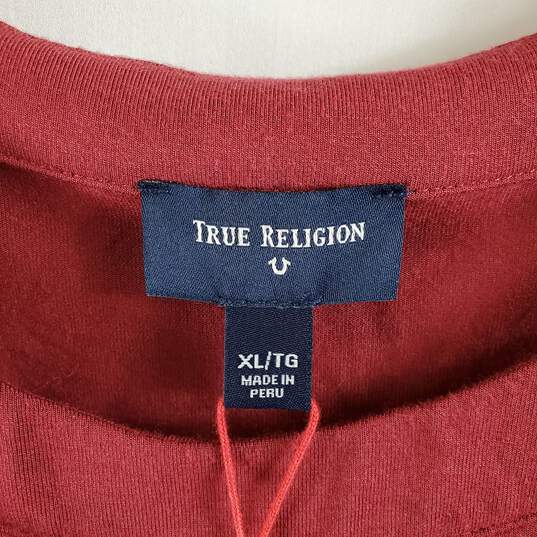 True Religion Women Red Eyelet Cold Shoulder Top XL NWT image number 3