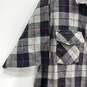 Woolrich Men's Button Up Short Sleeve Plaid Gray/Black/Red Shirt image number 3