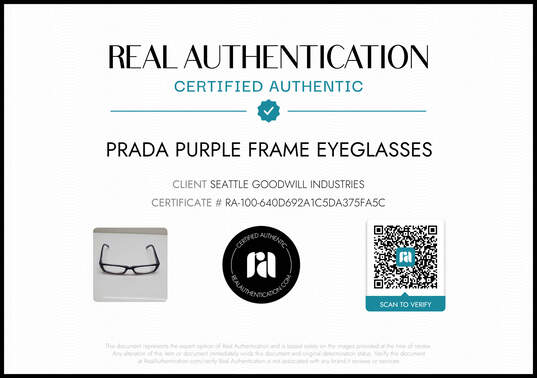 Prada Purple Slim Rectangular Sunglasses VPR19L AUTHENTICATED image number 2