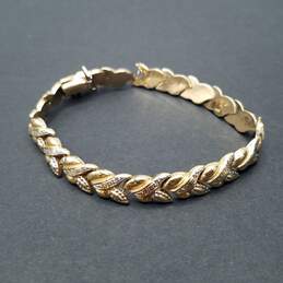 14K Gold Leaf Link Bracelet 8.3g