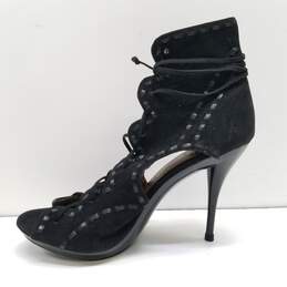 I Promise U Women's Black Faux Suede Heels Size 8.5 alternative image