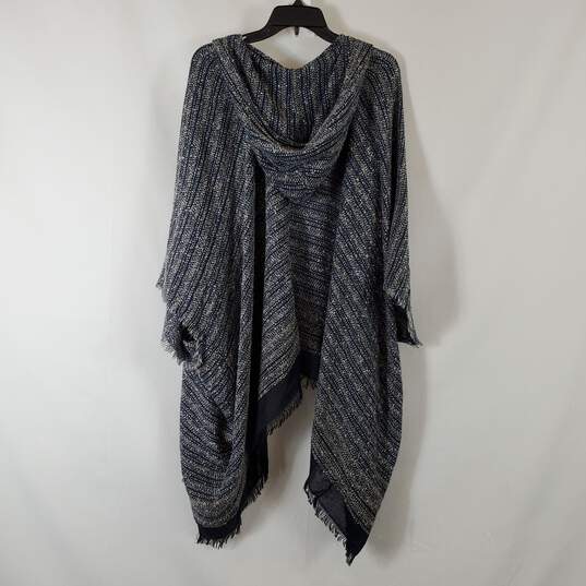 Free People Women's Blue Hooded Poncho SZ L image number 5