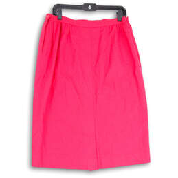 Womens Pink Flat Front Slash Pockets Straight & Pencil Skirt Size 16W alternative image